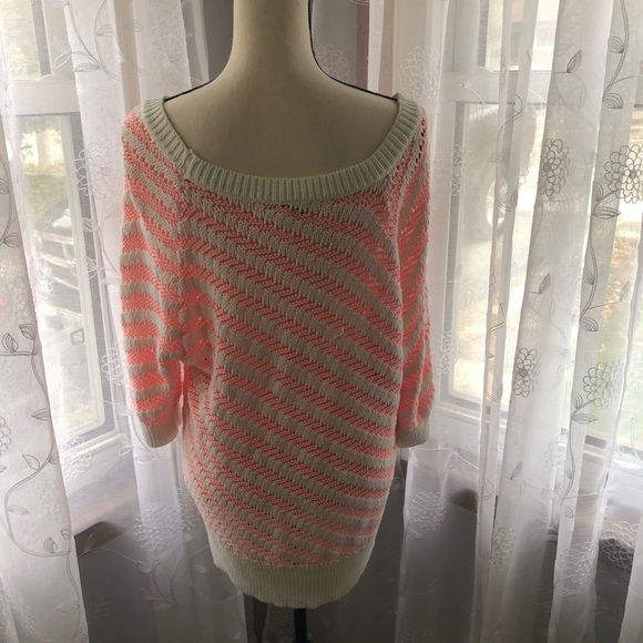 Juicy couture  orange/white striped sweater SZ M - Picture 7 of 10